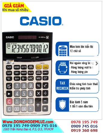Casio DJ-220D Plus, Máy tính tiền Casio DJ-220D Plus (màn hình 12 số Digit, tính thuế, kiểm tra phép tính), B.hàn